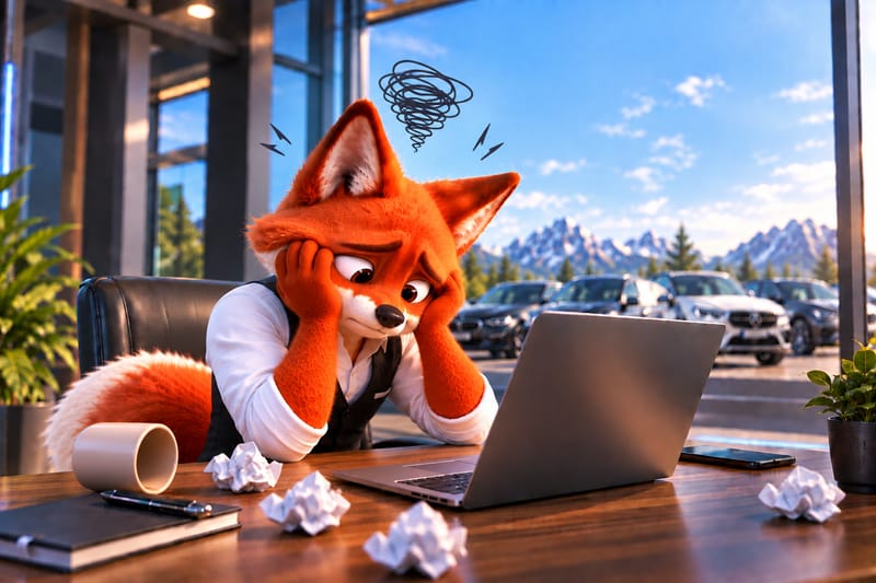 Le renard se prend la tête entre les mains
